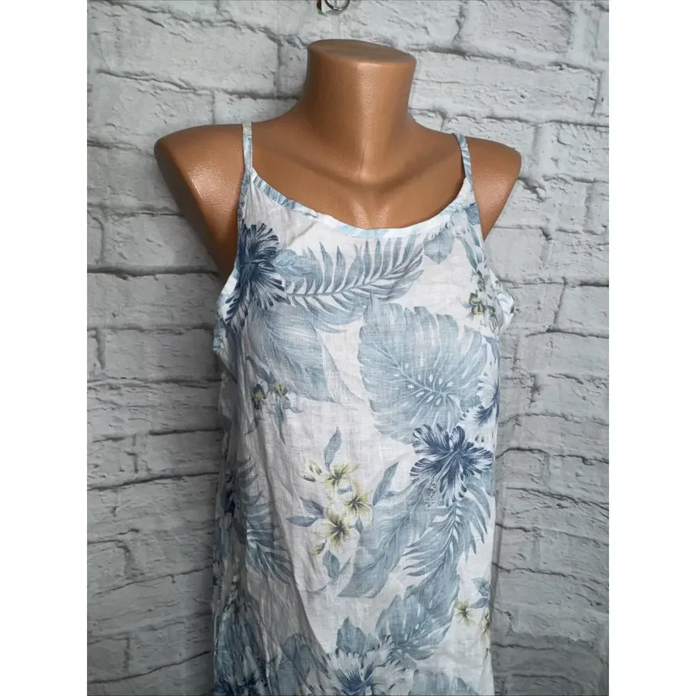 NWT Lungo L’arno Sz M, 100% Linen Made in Italy Pockets! Dress, Coverup - Picture 2 of 6